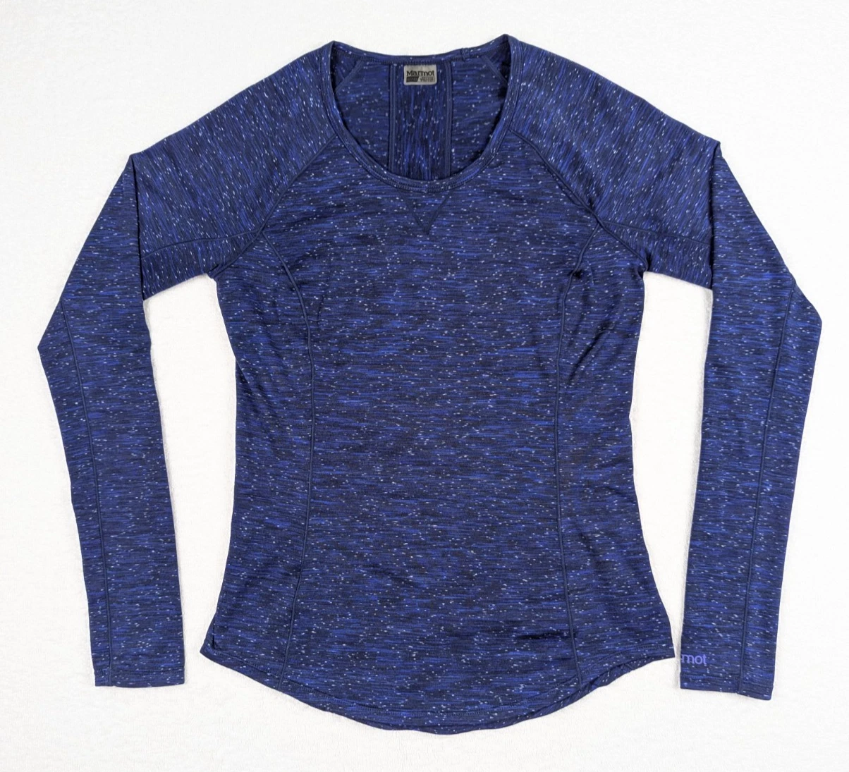 Marmot Tech Shirt Womens XS Blue Kham1 Performance Long Sleeve Stretch Pullover