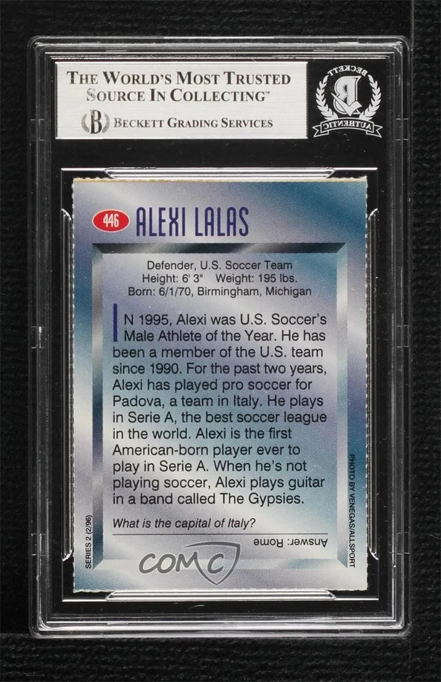 BAS 1996 Sports Illustrated for Kids Series 2 Alexi Lalas #446 BGS Authentic - Image 2 of 2