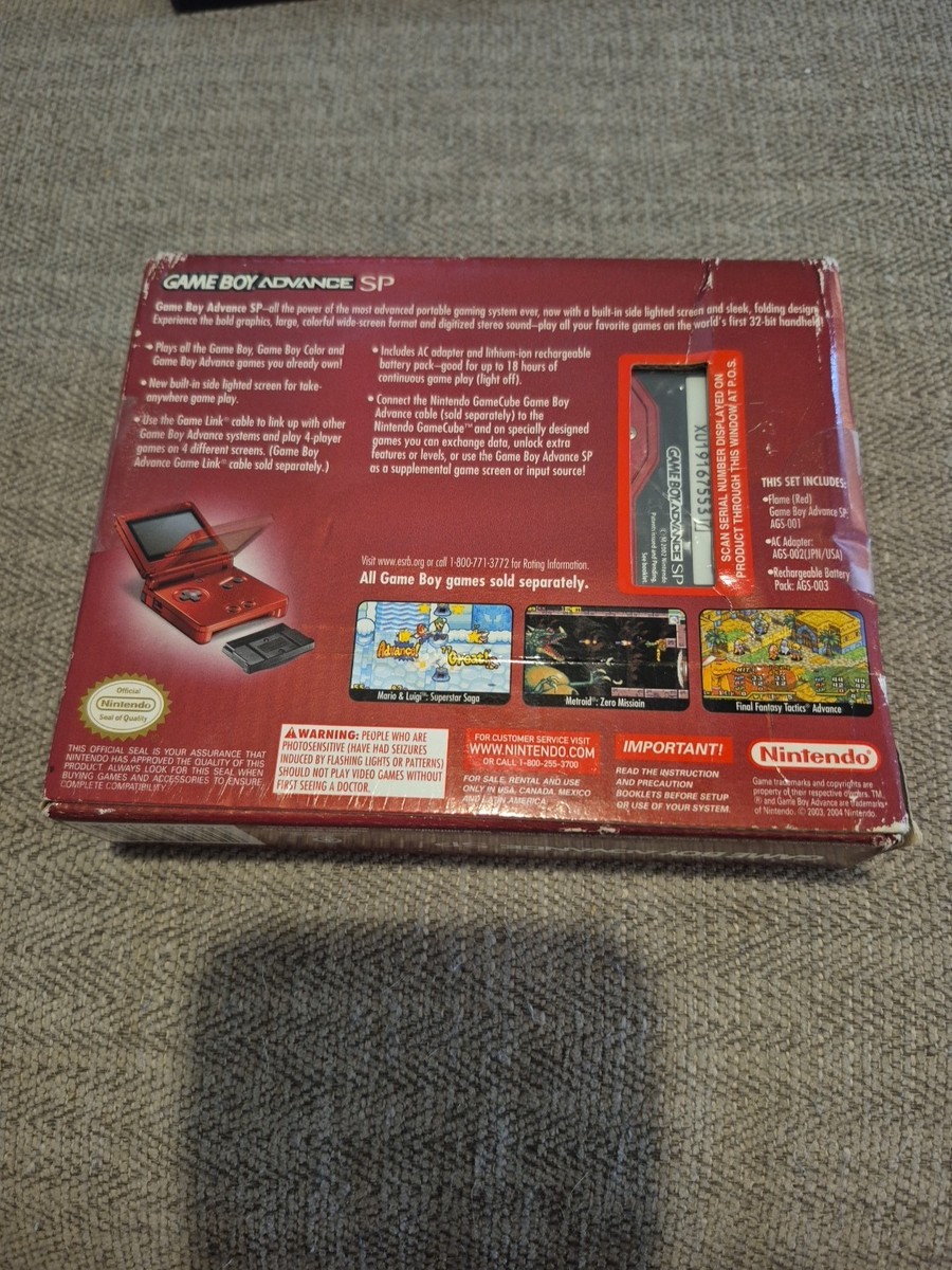 Nintendo GameBoy Advance SP Flame Red NEW SEALED