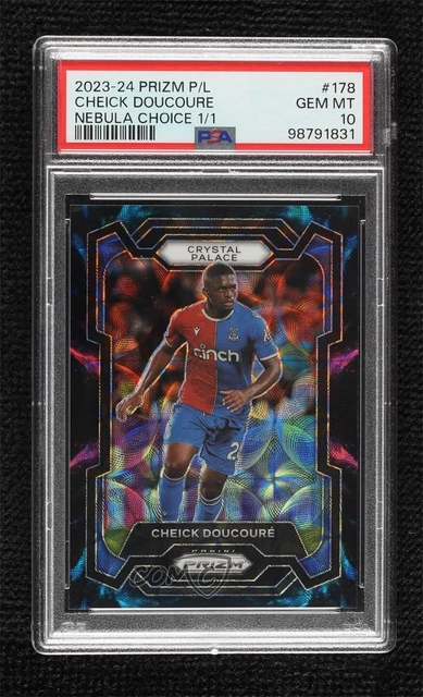2023 Panini Prizm Premier League Choice Nebula 1/1 Cheick Doucoure PSA 10 GEM MT