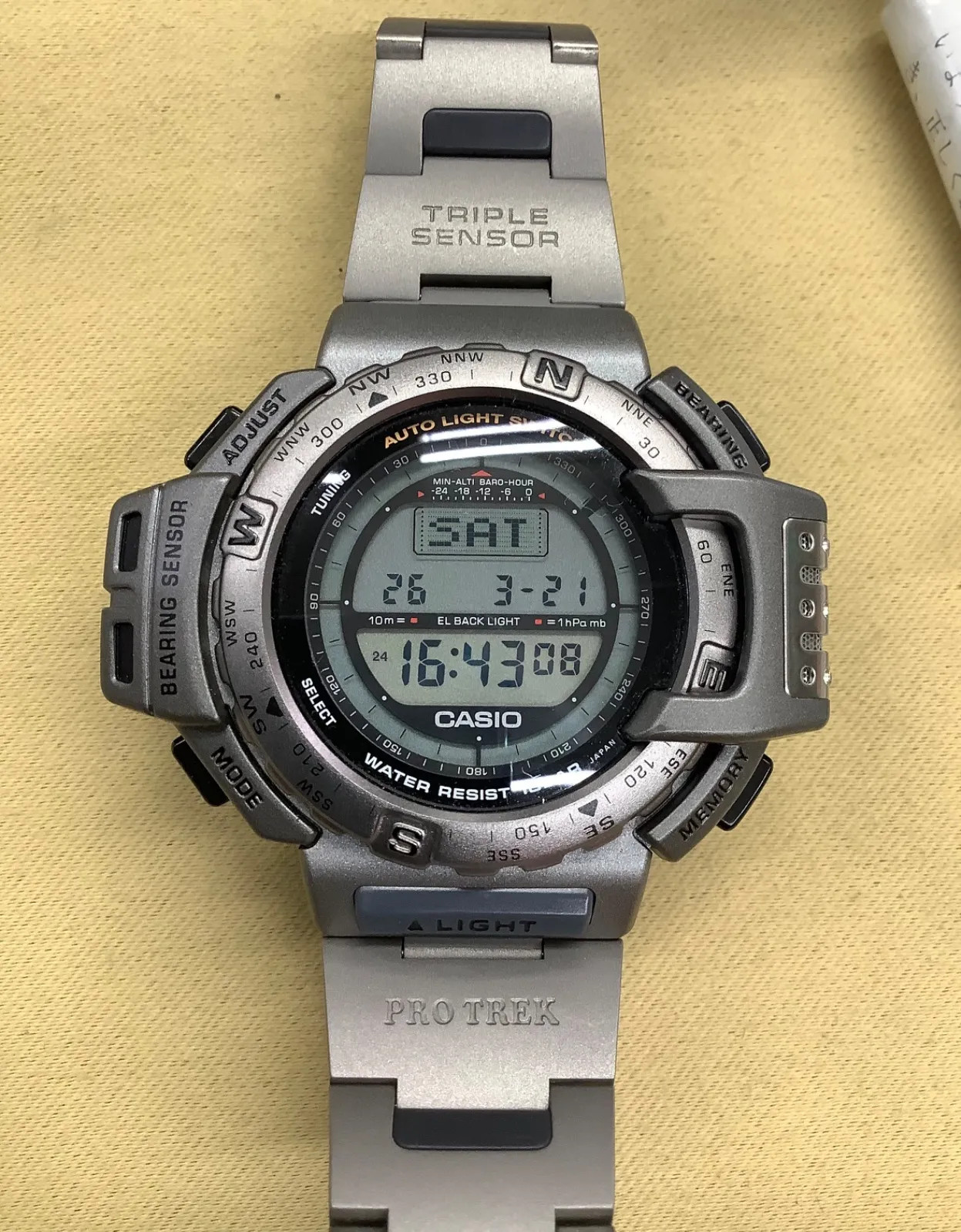 Casio Protrek PRT-420J-1 Titanium Digital Watch Men's Used Authentic From Japan image 3
