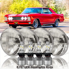 4pcs 5 34 5.75 Led Headlights Round Halo Drl Fit Buick Riviera 1963-1974