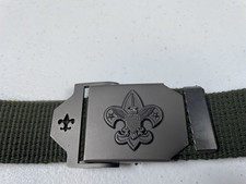 Boy Scouts of America Youth Web Belt Green Small Waist BSA Scout Belt 32  LONG