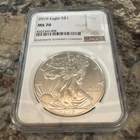 2019 Silver American Eagle NGC GRADED MS 70 brown label