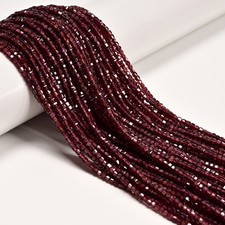 Natural Purple Garnet Faceted Cube Beads Size 2mm 15.5" Strand