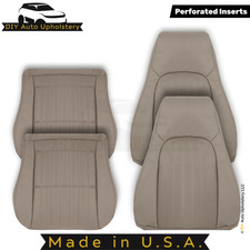 1997-2002 Fits Chevy Camaro Leatherette Perf Front Replacement Seat Covers Tan