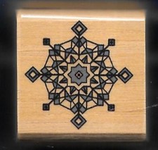 SNOWFLAKE WINTER SNOW FUN Holiday CRI NEW wood mount RUBBER STAMP