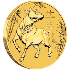 Year of the Ox Gold Coin (2nd) Lunar III 2021 - Australia - 1/2 oz BU 4717.52 per troy oz