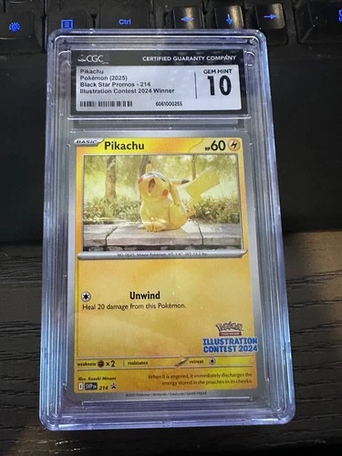 Pikachu 214 Black Star Promo Illustration Contest 2024 Winner CGC 10 GEM (SS)