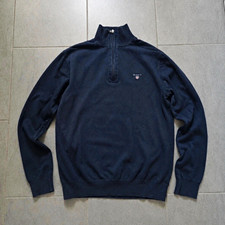 GANT Herren Strickpullover blau Baumwolle Vie...
