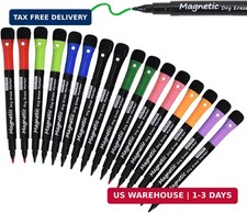 16 Pack Magnetic Dry Erase Markers - Fine Tip 8 Colors Low Odor Whiteboard Mar