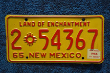 1965 1966 NEW MEXICO License Plate - Land of Enchantment