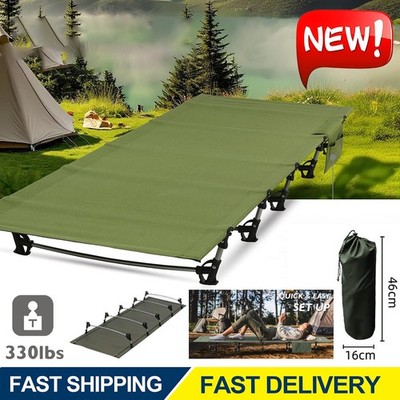 Compact Camping Cot Portable Folding Bed for Adults Kids with Carry Bag 330lbs
