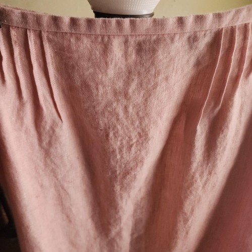 NWT J Jill Sz 12 Linen Peach Long Flare Skirt Zip Back Pleated Waist Beach Boho - Picture 6 of 6