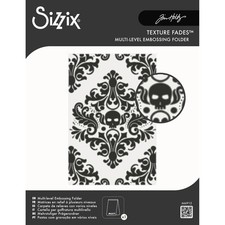 Tim Holtz Sizzix "VAULT SKULL DAMASK" Texture 3D Multi-Level Embossing Folder