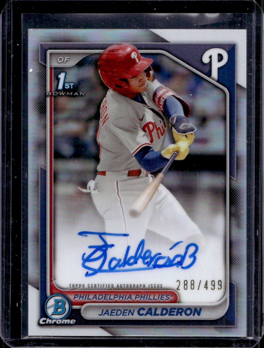 Jaeden Calderon 2024 Bowman Chrome #CPA-JCN 1st Prospect Auto Refractor /499