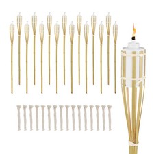 Garden Oil Torch Bamboo Tiki Torches 90 cm Party Lights Outdoor Set of 16
