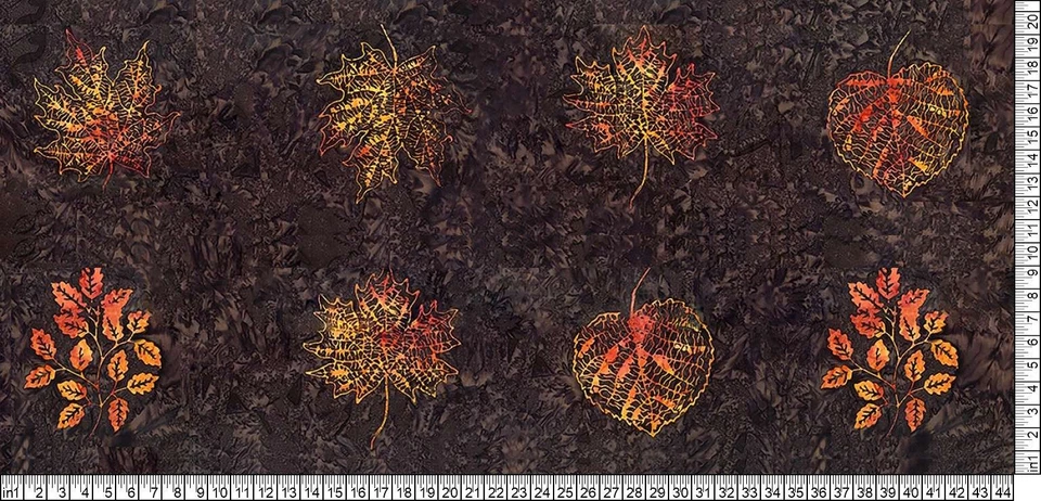 Timeless Treasures 汤加蜡染森林地板大间距叶子 20.5 英寸面板树皮 — 第 2/4 张图片