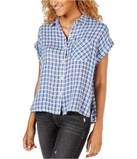Sanctuary Clothing Womens Boyfriend Button Down Blouse, blue, XS