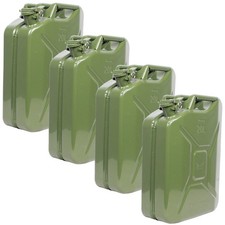 Benzinkanister Kraftstoffkanister Kanister Diesel 4x Metall 20 Liter oliv grün