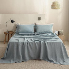 100 Linen Queen Sheet Set - Soft, Breathable, All-Season Bedding