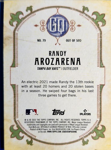 2022 Topps Gypsy Queen - #79 Randy Arozarena - Bild 2 von 2