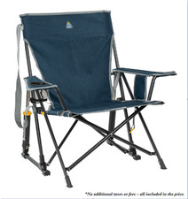 GCI Outdoor Kickback Rocker Foldable Rocking Camp Chair, Heathered Indigo
