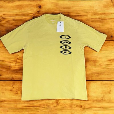 Nike Jordan x Travis Scott  Men Sz S T-Shirt Yellow Air Jack DZ5514-308 NWT