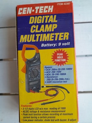 New Cen-Tech Digital Clamp Peak Multimeter 42397  AC/DC Never used