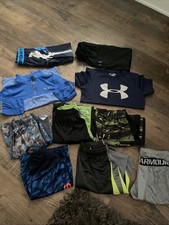 Under Armour Nike Lot of 10 Shorts Shirts Pants Boys Youth Size Small Athletic