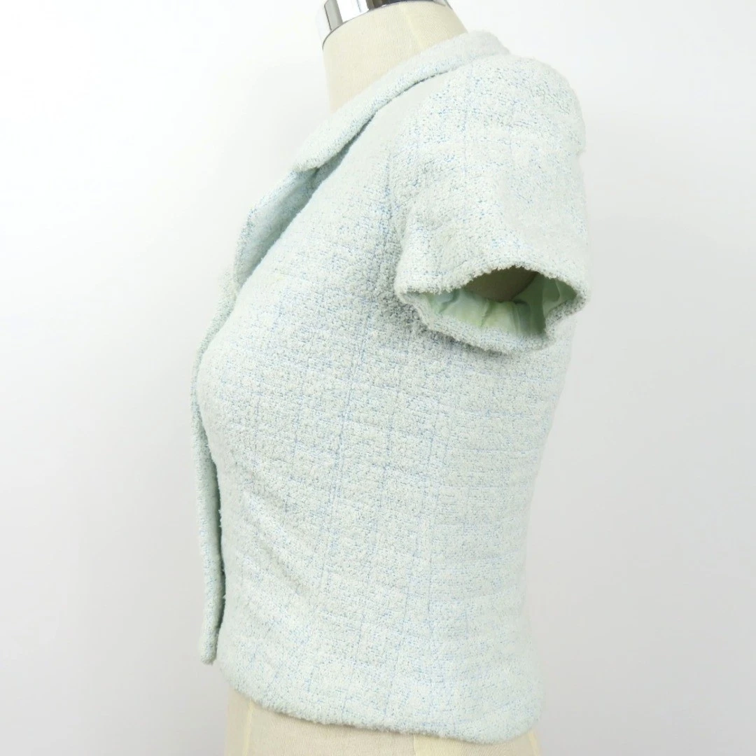 Giacca Chanel Buleather Cioccolato Tavoletta Punto Manica Corta 36 Capispalla Cotone Po