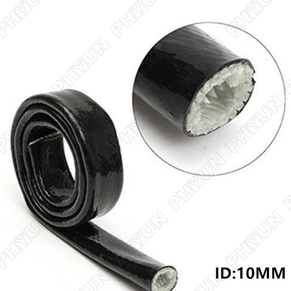 10mm ID New Black Braid Fire Sleeve Flame Heat Shield Fit For 6AN Oil Fuel Lines - Image 2 of 4