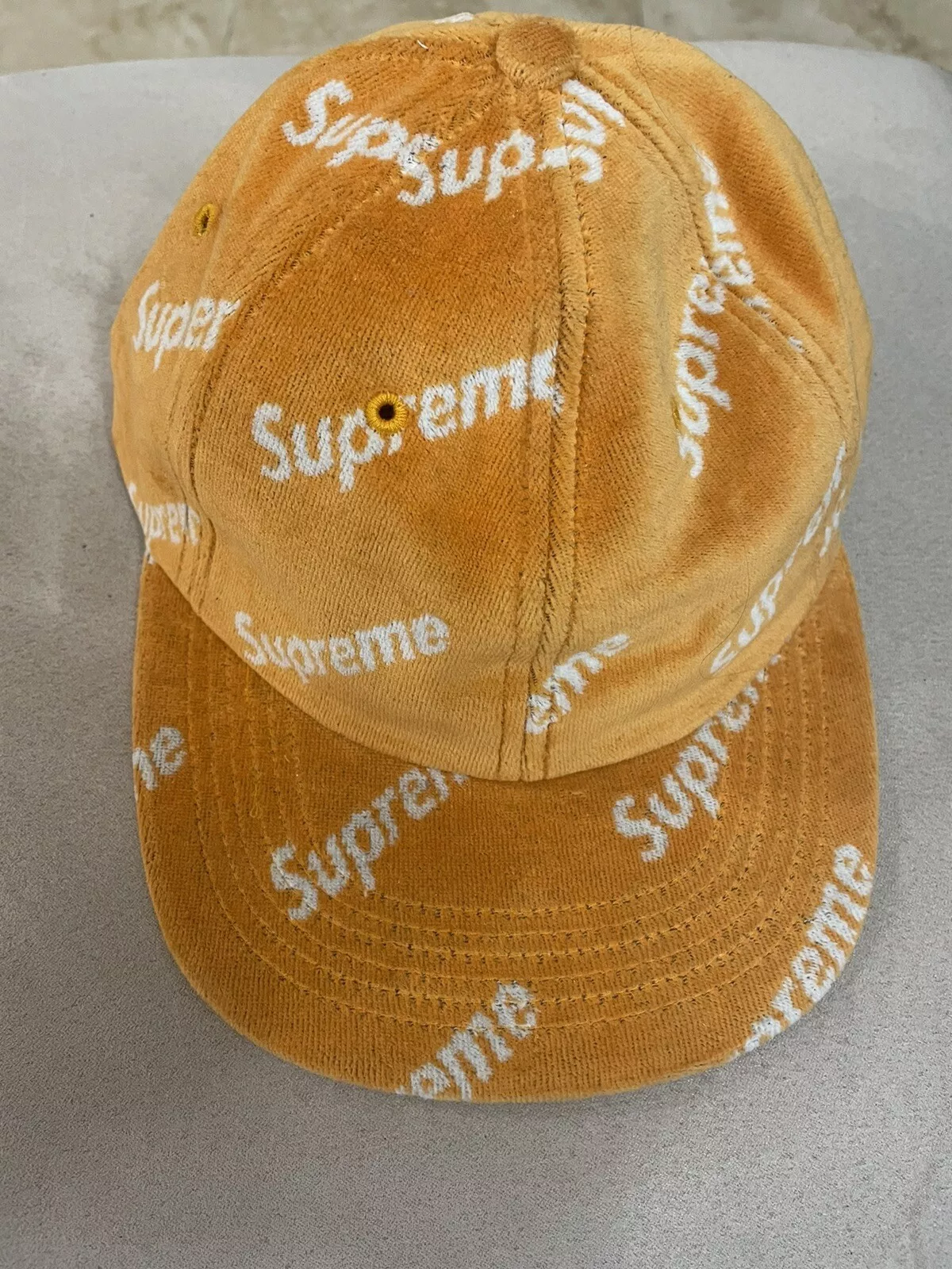 Supreme Velour Diagonal Logo 6 Panneaux Capuchon Orange F/W 17 NEUF