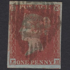 W49_23 GB QV 1841 1d PL 148 SG10-B1(4) EH FU 4 GOOD TO HUGE MARGINS DUBLIN 186