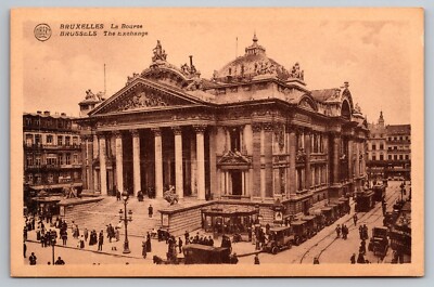 Brussels Belgium The Exchange Albert Postcard c1930s