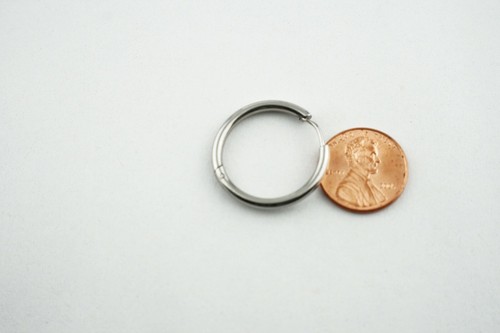 Vintage Stainless Steel Hoop Earrings Cartilage Lip Piercing Nose Ring Hoop 18G - Picture 11 of 19