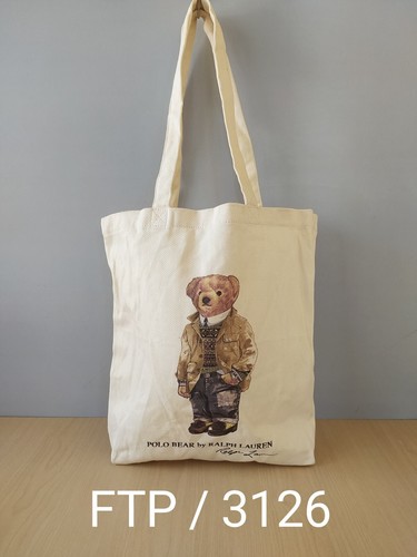 Polo Ralph Lauren Polo Bear Cotton Canvas Tote Bag WORLDWIDE SHIPPING - Picture 24 of 156
