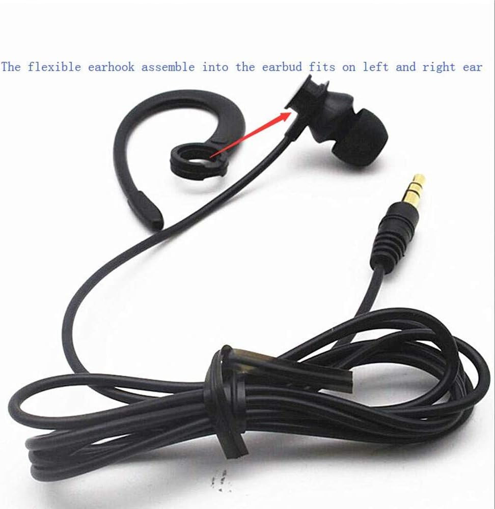 Single Side Earbud Headphones Stereo In-Ear Earphone Removable Hook Earphone for
