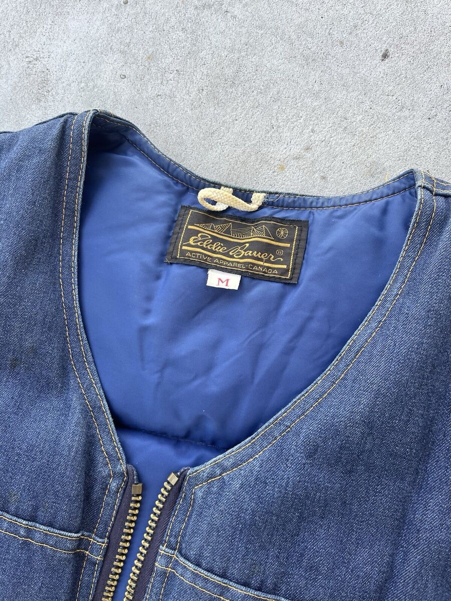 Vintage 1970s/1980s Eddie Bauer Down Puffer Vest Denim Blue Vintage 1970s/1980s Eddie Bauer Down Puffer Vest Denim Blue