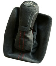 FÜR VW GOLF 3 LUPO POLO 6N 6 GANG LEDER SCHALTKNAUF SCHALTSACK ACANTARA ALL1