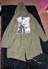 Dark Green Parka Jacket With Amy Winehouse Print Size 12
