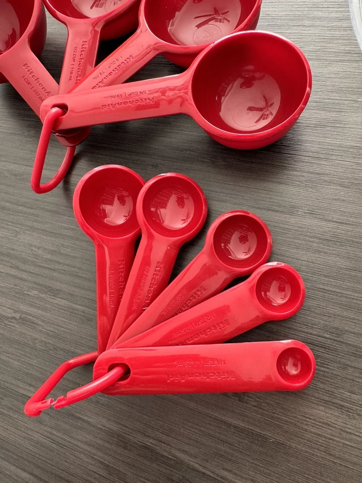 Б/у KitchenAid 12 изделий мерные чашки и ложки комплект красный -отсутствуют мерные чашки - Изображение 4 из 4