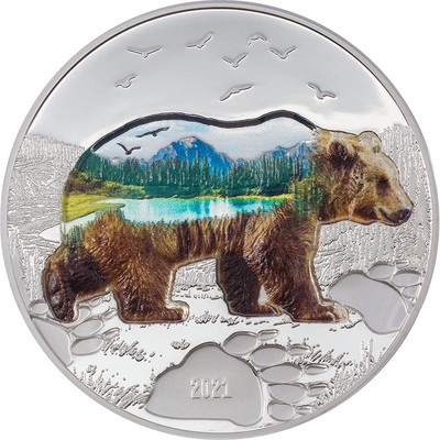 Bear Into The Wild 2oz Silver Coin - Mongolia 2021 (Limited Mintage 999pcs) 