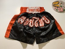 Muay Thai Kids Classic Shorts Blue Red Kickboxing K1 Thai Boxing Size XS.