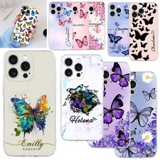 Pretty Butterfly Personalised Case For iPhone 16 15 Pro Max 13 12 14 Phone Cover