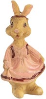 Clayre & Eef Deko Kaninchen Polyresin Braun Rosa 3X3X5 Cm Landhausstil