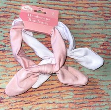 Baby Girls Headband Soft Knot Wrap Pink  White 2 Pack