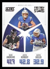 2022 Panini Score Fantasy Stars Justin Herbert Ekeler Andrews Football Card #FS5