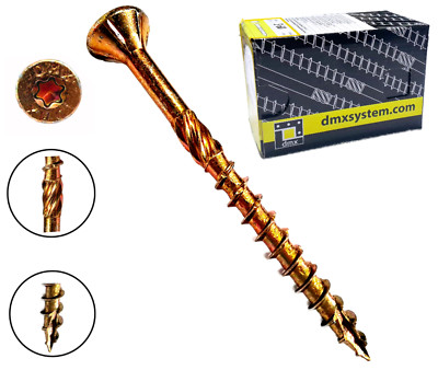 Spanplattenschrauben torx Senkkopf gelb verz. Domax Holzschrauben Ø 3 4 5 6 8mm