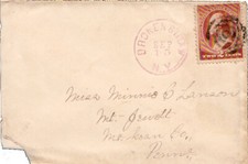 New York Broken Straw c1885 target  1861-1895  2c Washington Banknote  Bottom le